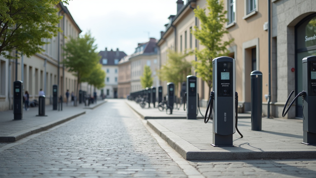 Borne de recharge électrique publique à Sillé-le-Guillaume, située Place de la Gare