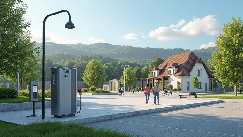 Borne de recharge électrique publique située à Montesquieu-des-Albères