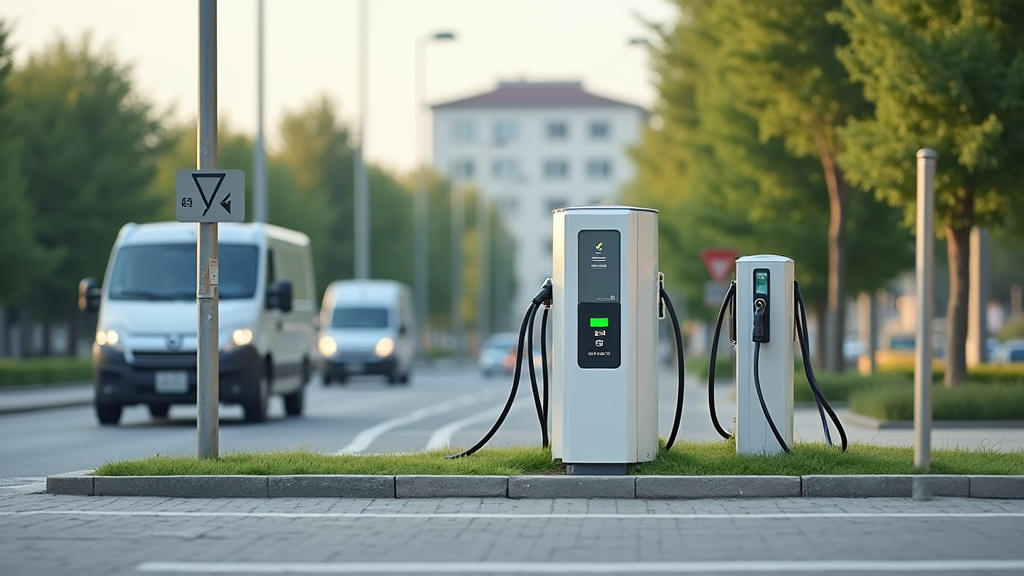 Borne de recharge électrique publique située près d