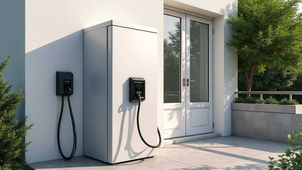 Borne de recharge électrique sécurisée installée en extérieur dans l