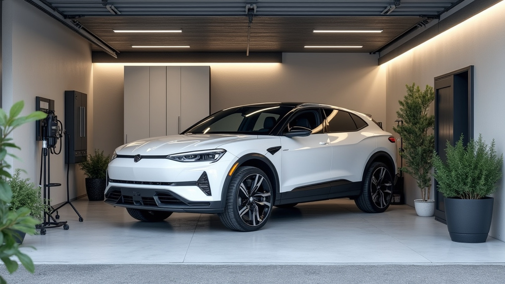 Borne de recharge installée dans un garage à Commer