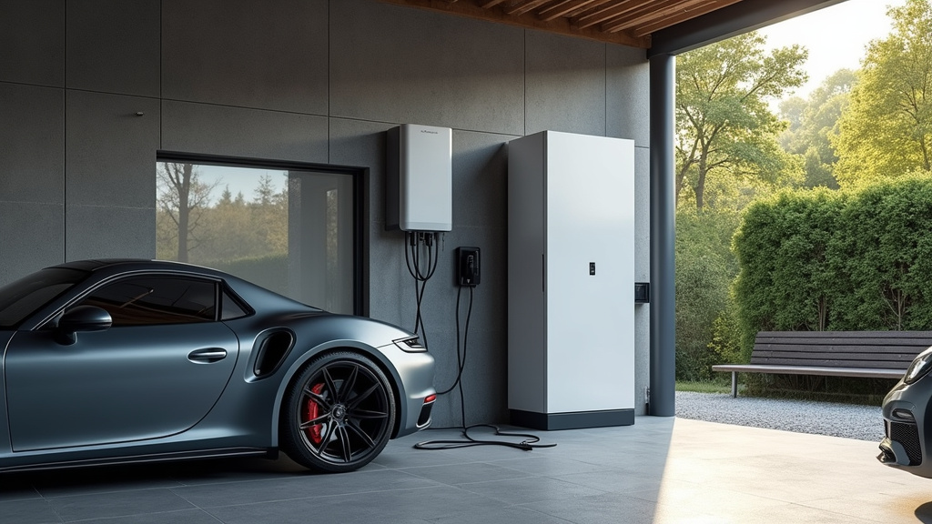 Borne de recharge installée dans un garage à Péaule