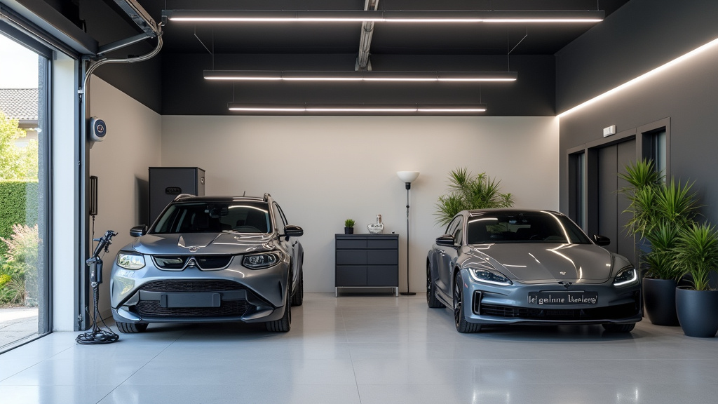 Borne de recharge installée dans un garage à Recquignies