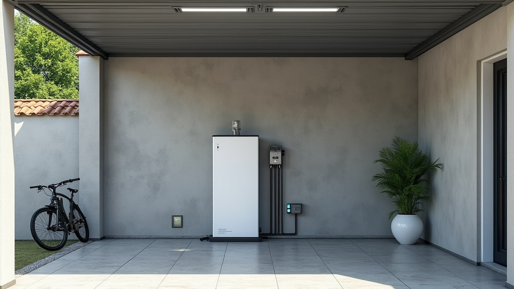 Borne de recharge installée dans un garage à Rochefort-Samson