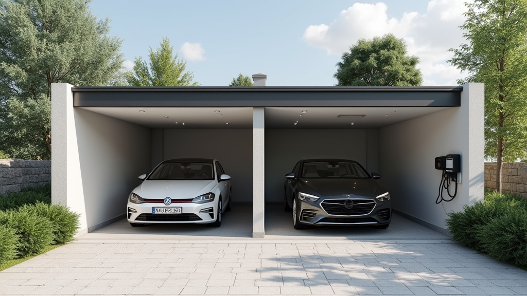 Borne de recharge installée dans un garage privé à Auvers-le-Hamon