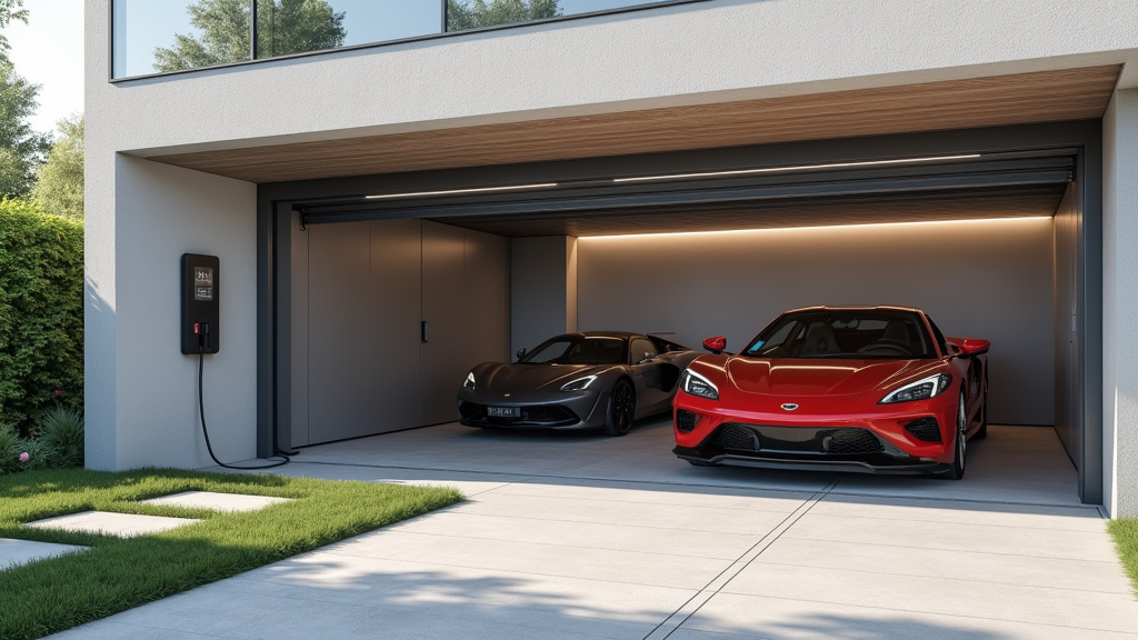 Borne de recharge installée dans un garage privé à L