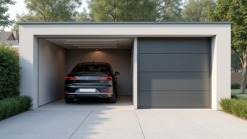 Borne de recharge installée dans un garage privé à Luc-sur-Mer