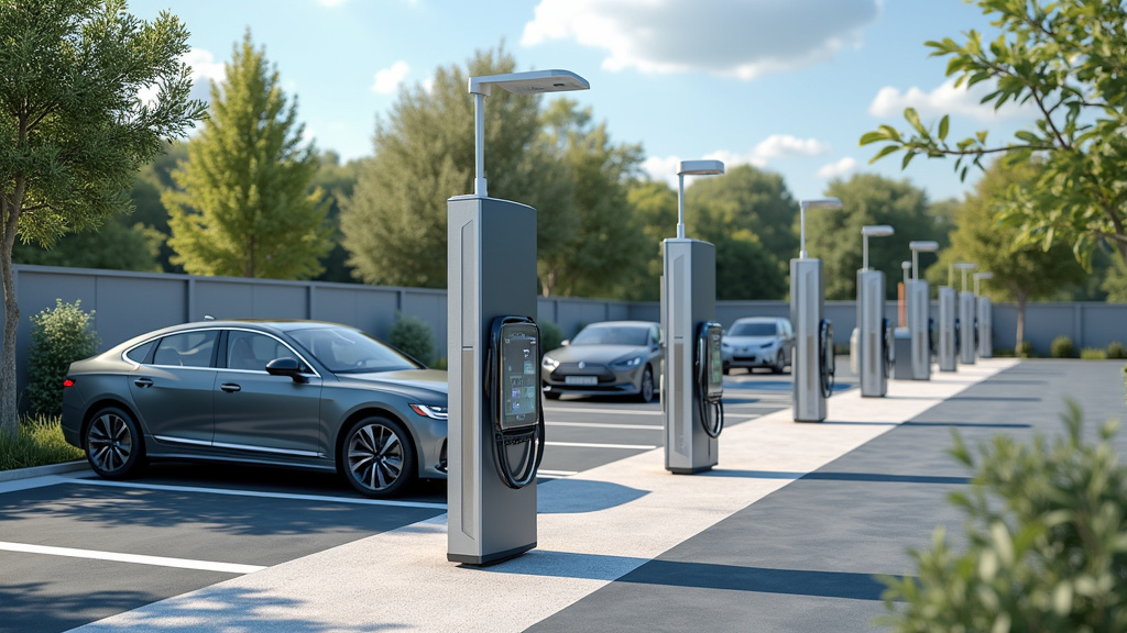 Borne de recharge installée dans un parking collectif à Pont-de-l