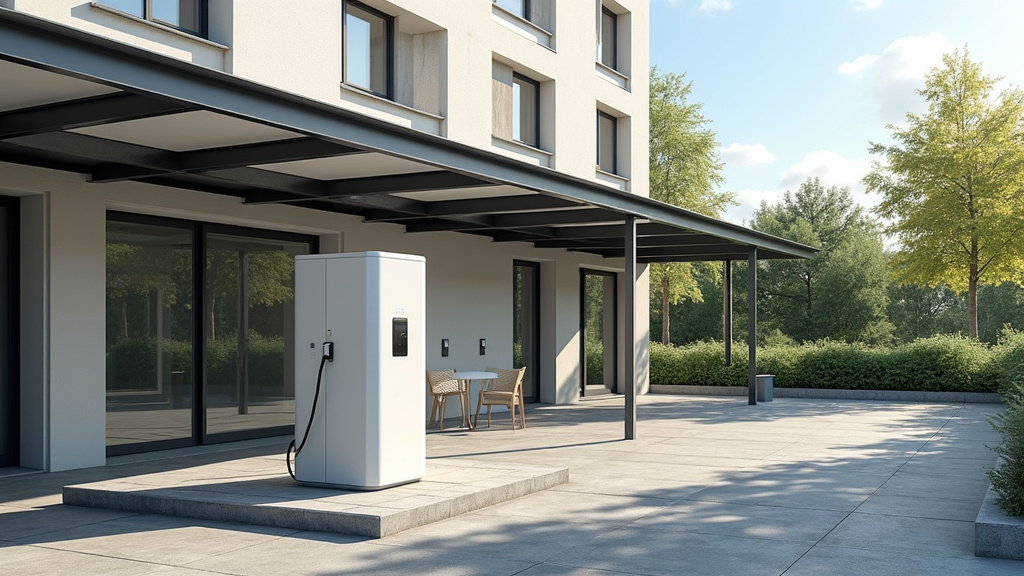 Borne de recharge installée dans un parking collectif de copropriété au Creusot