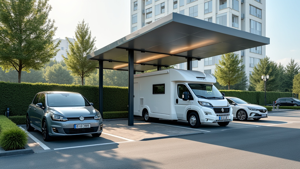Borne de recharge installée dans un parking d