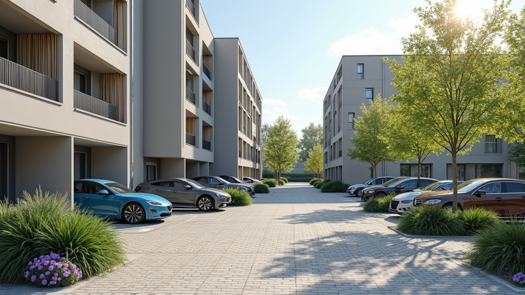 Borne de recharge installée dans un parking de copropriété à Grâces