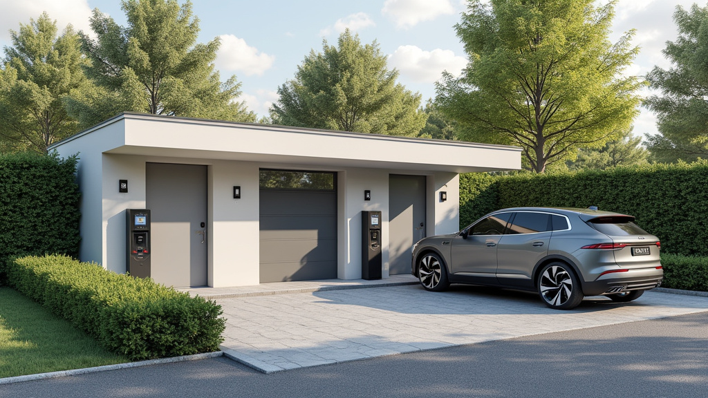 Borne de recharge installée dans un parking de copropriété à Killem