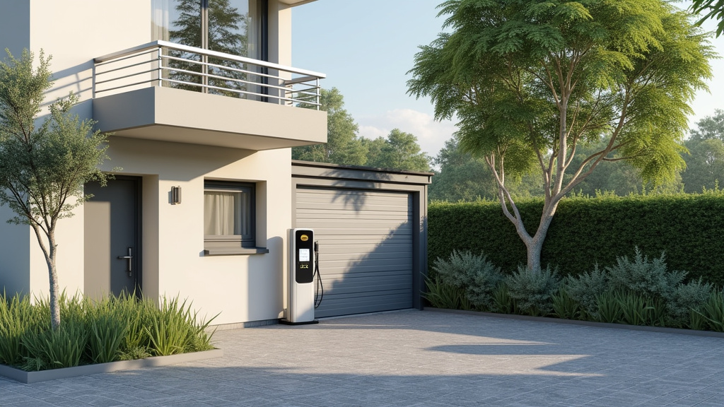 Borne de recharge installée dans un parking de copropriété à Lailly-en-Val