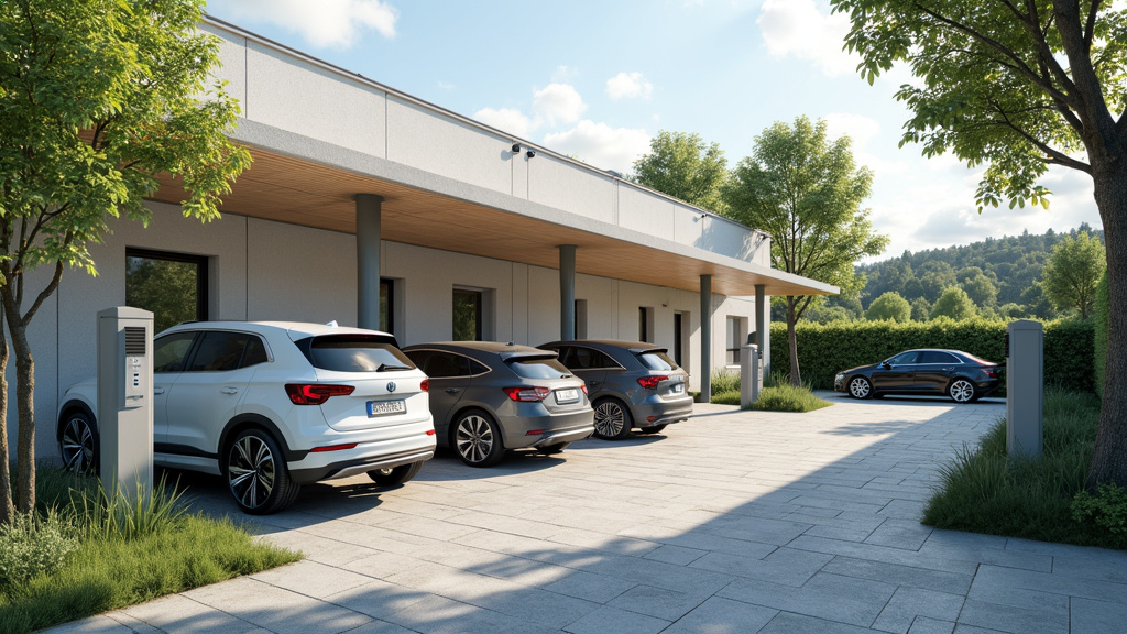 Borne de recharge installée dans un parking de copropriété à Peypin