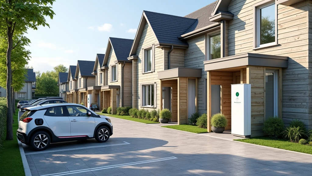 Borne de recharge installée dans un parking de copropriété à Richebourg