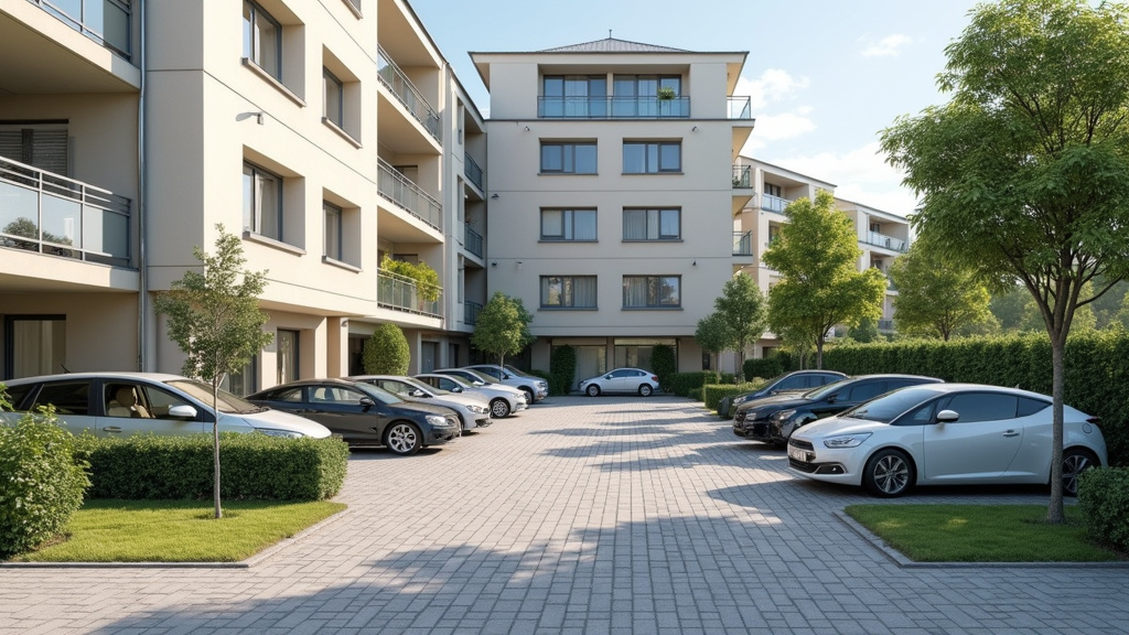 Borne de recharge installée dans un parking de copropriété à Vallon-Pont-d