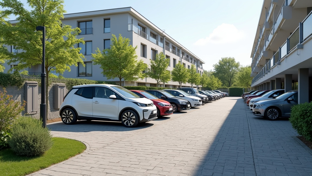Borne de recharge installée dans un parking de copropriété à Vézeronce-Curtin