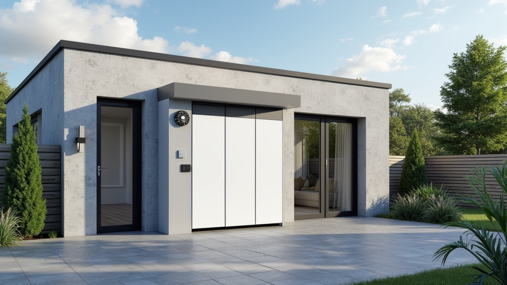 Borne de recharge installée devant un bâtiment d