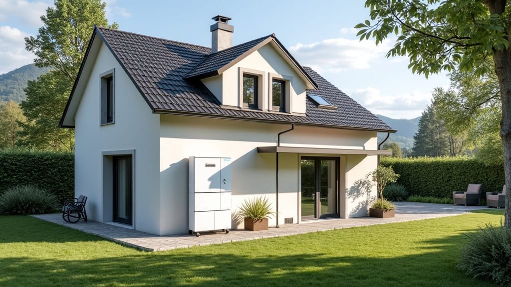 Borne de recharge installée et fonctionnelle devant une maison à Breuil-le-Sec