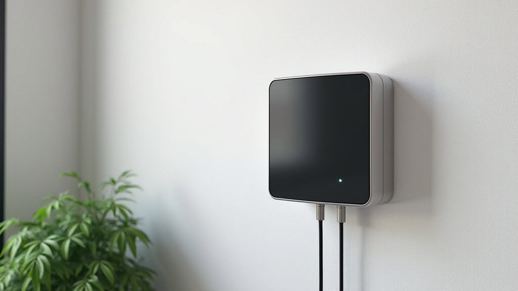 Borne de recharge installée sur le mur d