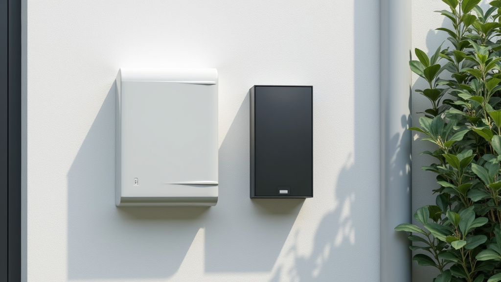 Borne de recharge installée sur un mur extérieur d