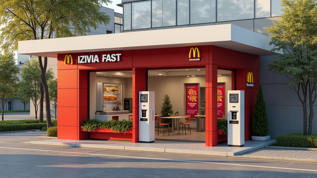 Borne de recharge IZIVIA FAST installée au McDonald
