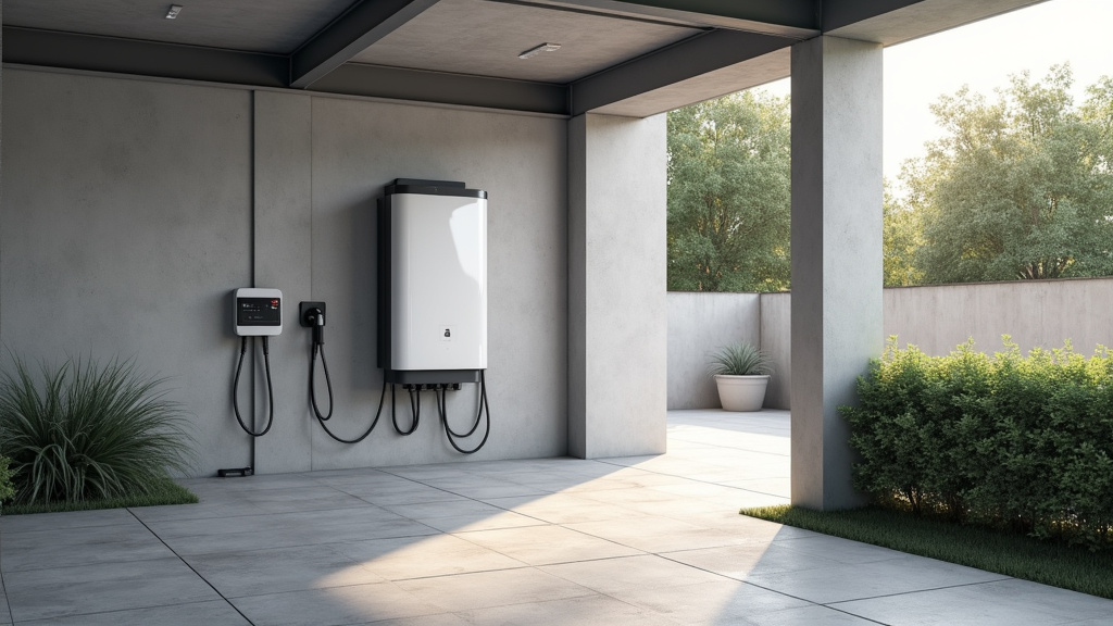 Borne de recharge monophasée installée dans un garage à Villeneuve-lès-Béziers