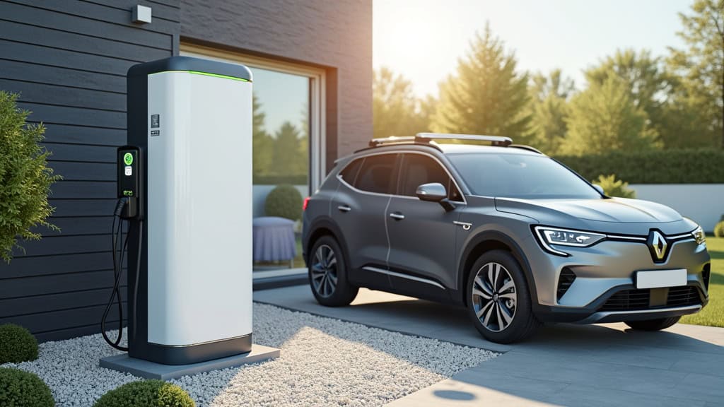 Borne de recharge pour véhicule électrique installée à Hoffen en extérieur
