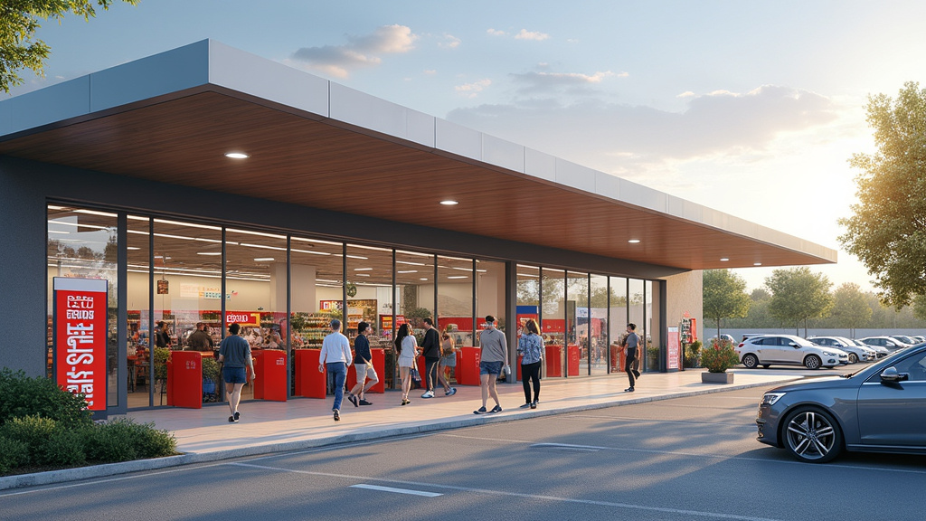 Borne de recharge publique devant un supermarché à Guéret