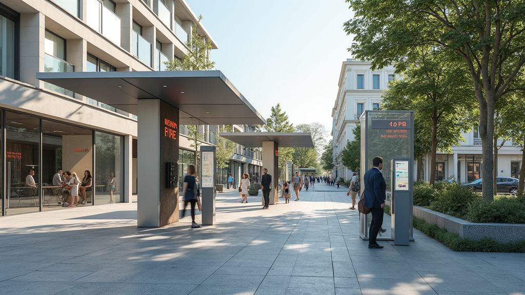 Borne de recharge publique située dans le centre-ville de Mus