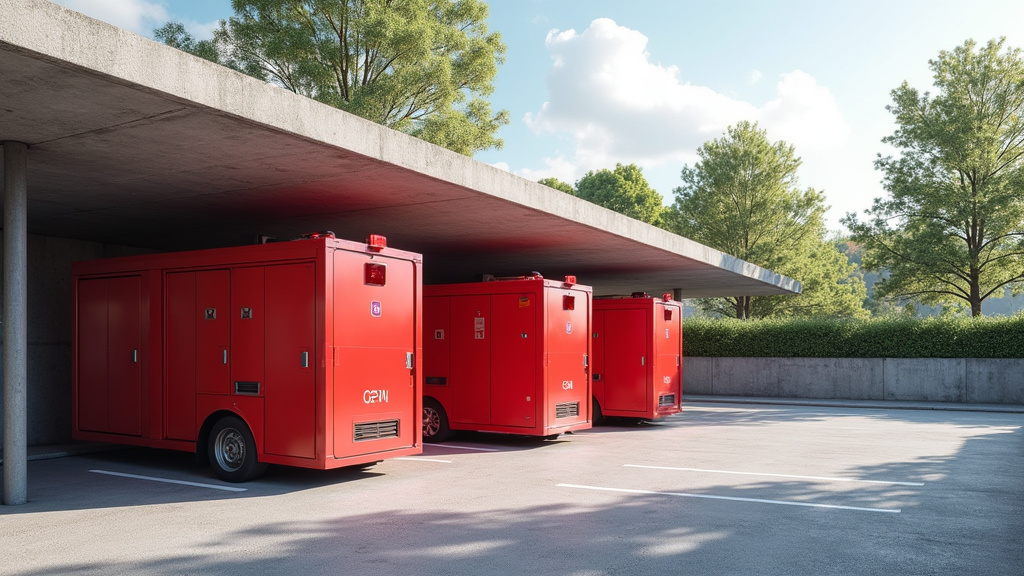 Borne de recharge publique située sur le parking des pompiers à Villefranche-d