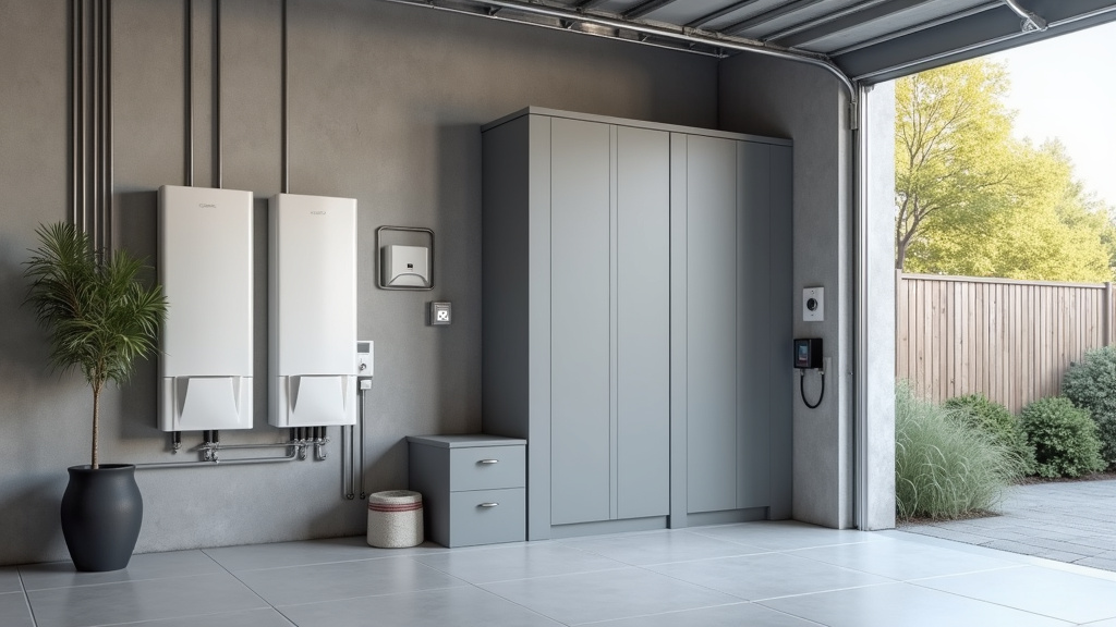 Borne électrique installée dans un garage de maison individuelle à Puget-Ville