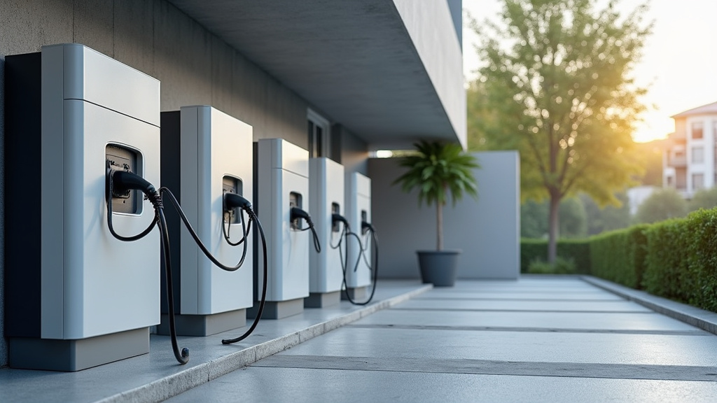 Borne électrique installée dans un parking de copropriété à Médis