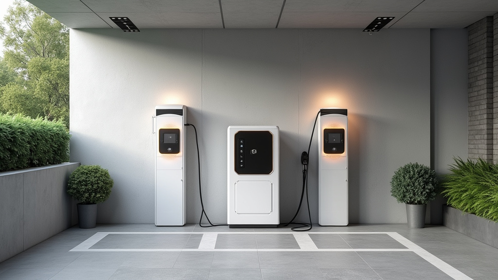 Borne électrique installée dans un parking de copropriété à Ruitz