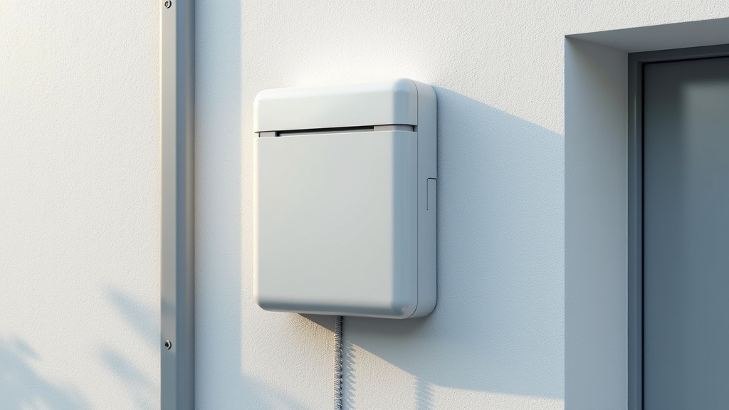 Borne électrique installée sur un mur extérieur à Lièpvre