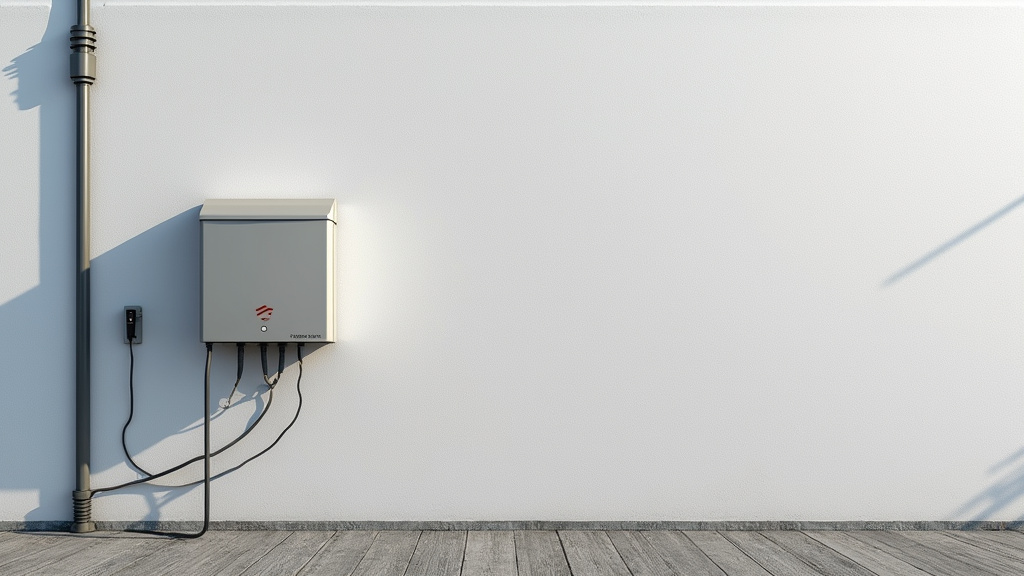 Borne électrique installée sur un mur extérieur à Tourrettes-sur-Loup