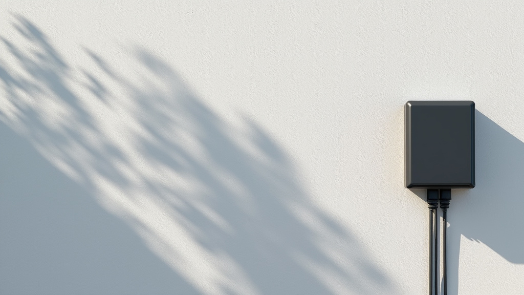 Borne électrique installée sur un mur extérieur d