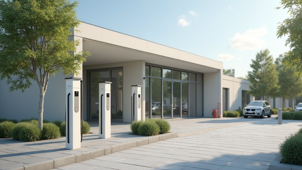 Bornes de recharge électrique publiques situées devant la mairie de Saint-Christol-lez-Alès