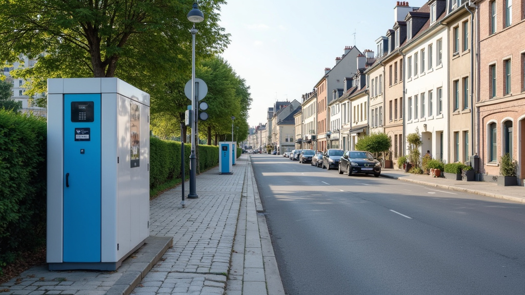 Bornes de recharge publique installées dans une rue de Brest