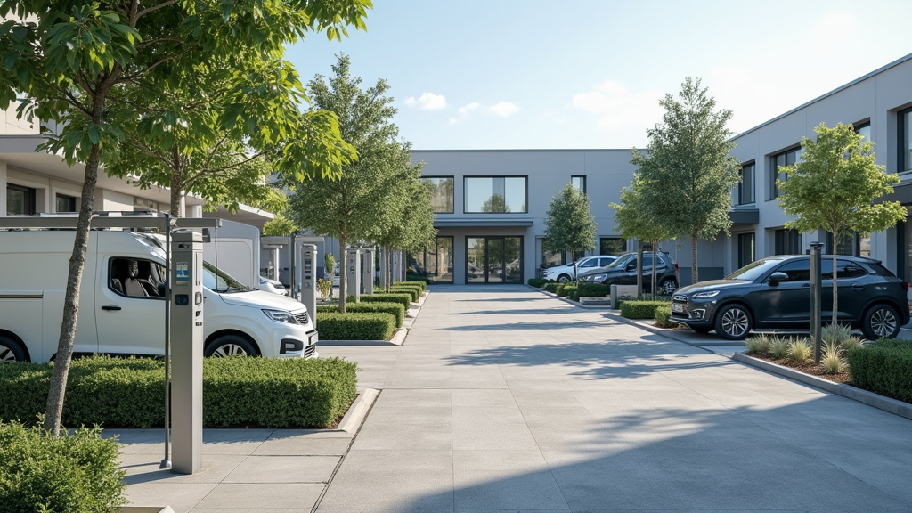 Bornes de recharge publiques installées dans un parking à Marines