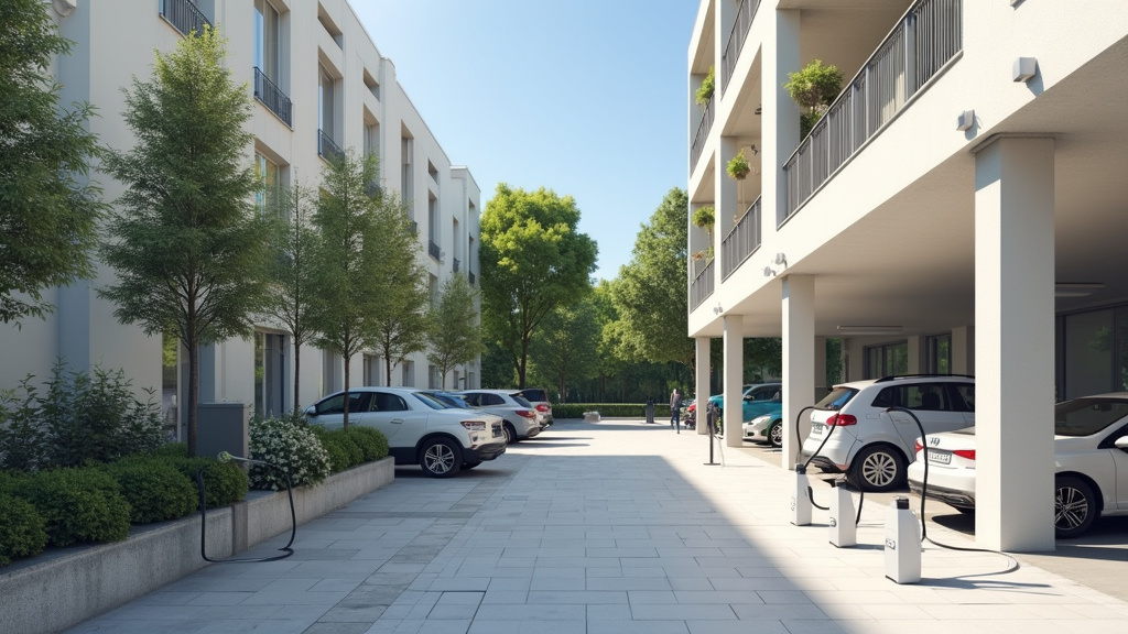 Bornes électriques installées dans un parking de copropriété à Lay-Saint-Christophe