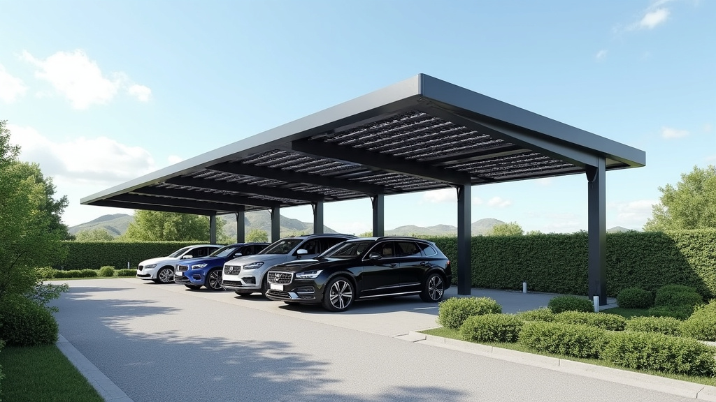 Carport photovoltaïque avec borne de recharge intégrée à Limoux