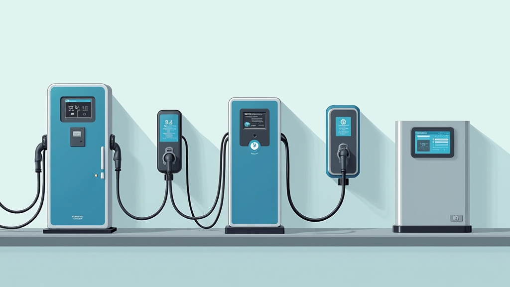 Comparaison visuelle des différents types de bornes de recharge électrique