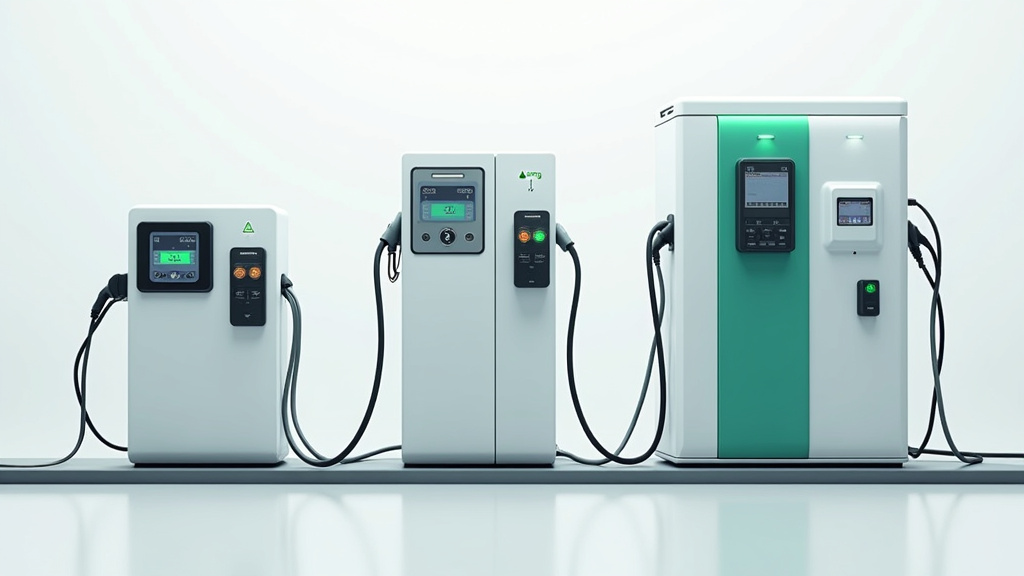 Comparaison visuelle des différents types de bornes de recharge électrique