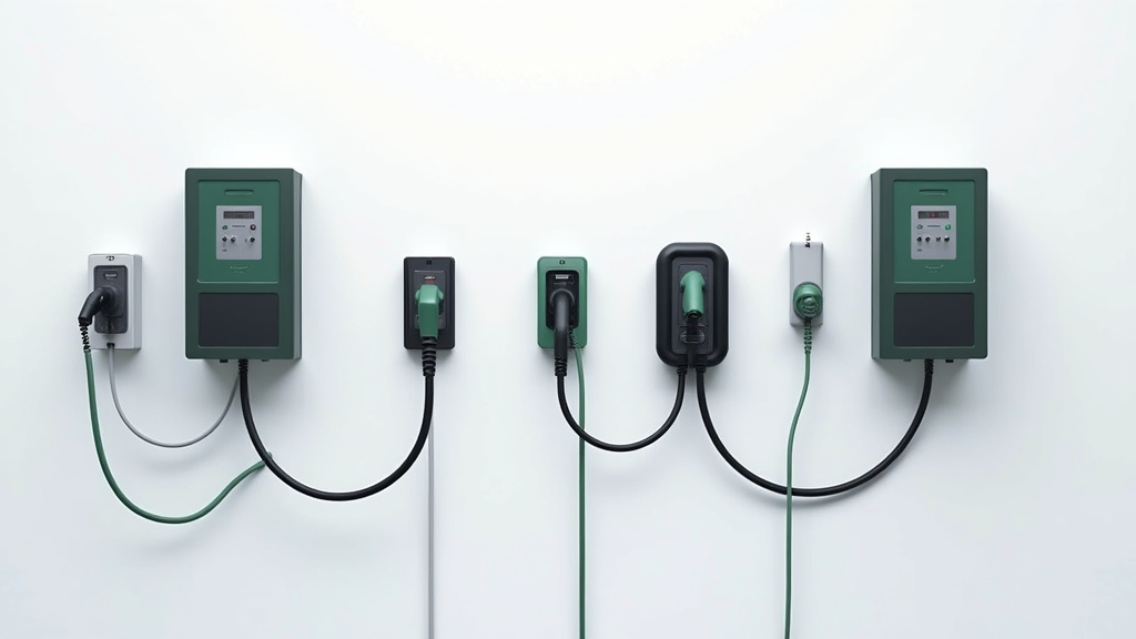 Comparaison visuelle entre différents types de bornes de recharge électrique