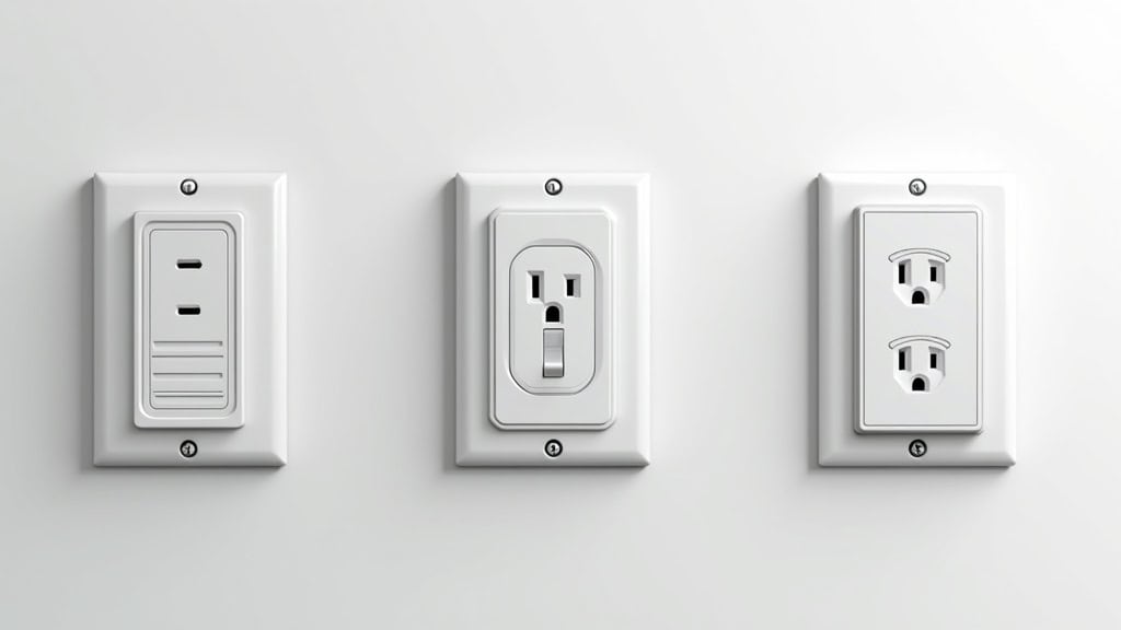 Différents types de bornes de recharge électrique murales et prises renforcées