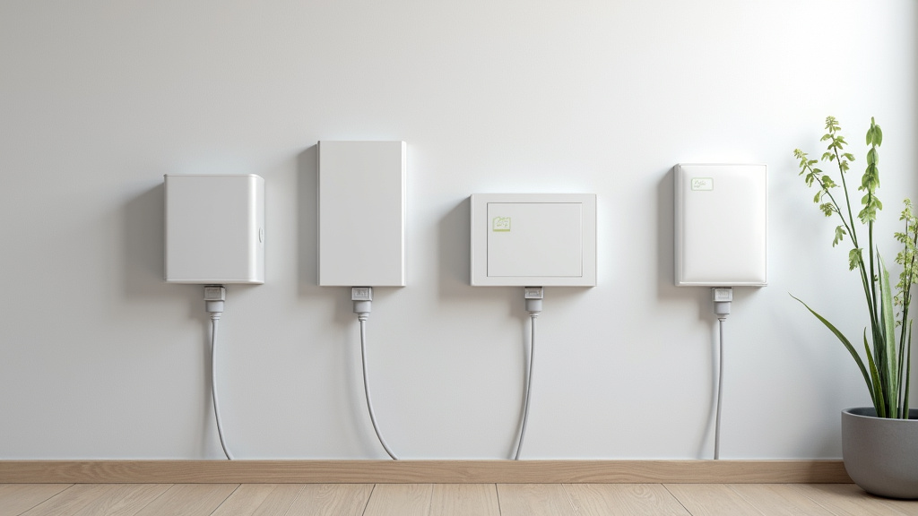 Différents types de bornes de recharge murales installées à l