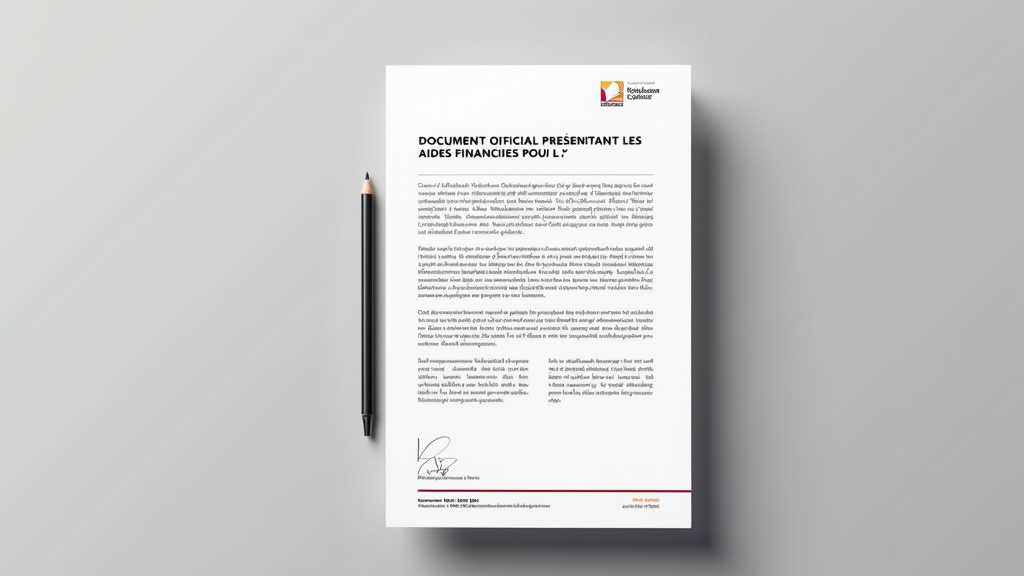 Document officiel présentant les aides financières pour l