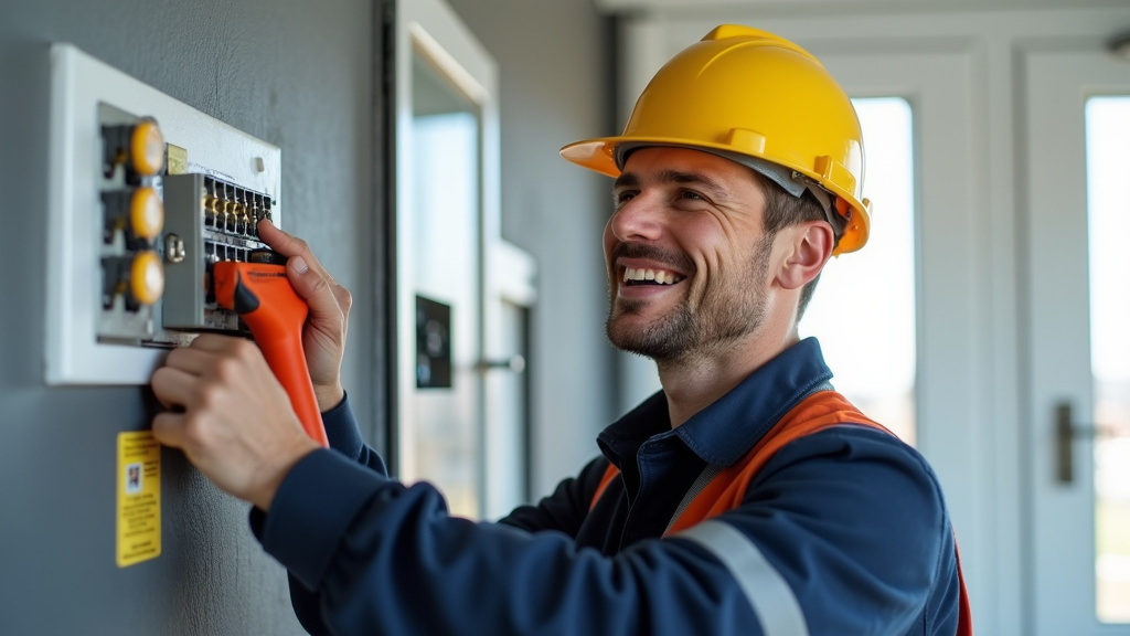 Électricien en intervention pour l