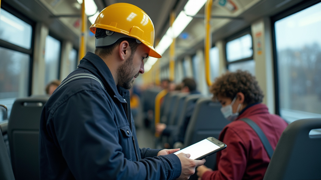 Électricien en train d